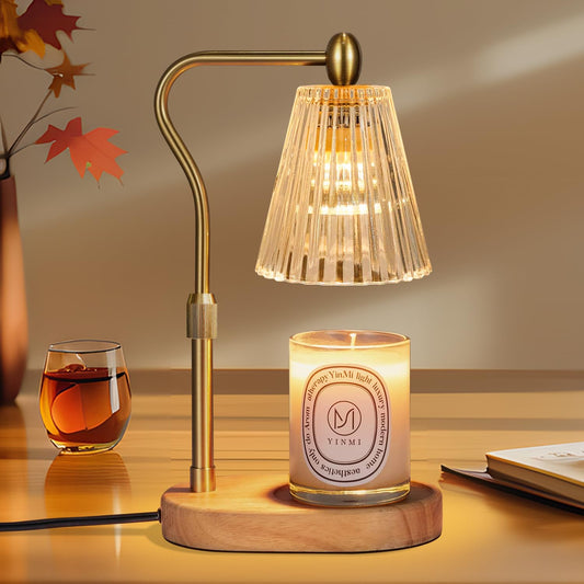 Candle Warmer Lamp with Timer Dimmer Adjustable Height, Electric Wax Warmer Vintage Home Decor for Scented Jar Candles, for Family